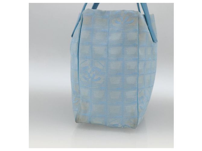 CHANEL Nuova Borsa da Viaggio in Nylon Azzurro Chiaro Argento CC Auth BSZ263 Blu chiaro - vista 4