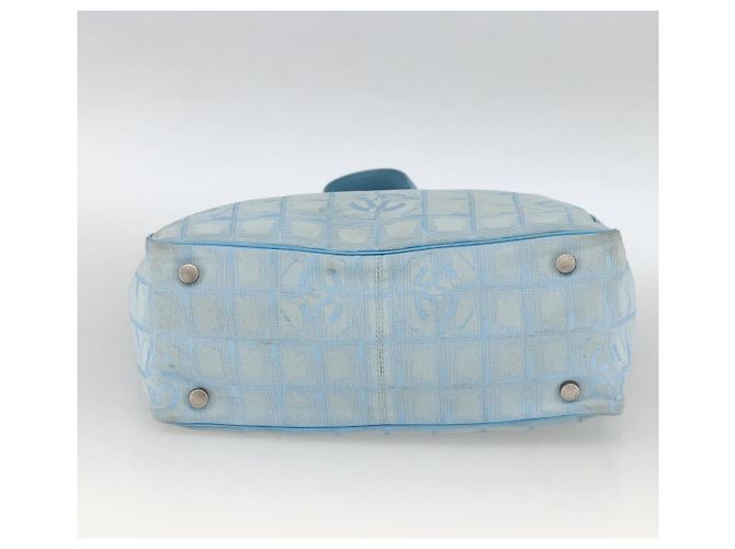 CHANEL Nuova Borsa da Viaggio in Nylon Azzurro Chiaro Argento CC Auth BSZ263 Blu chiaro - vista 5