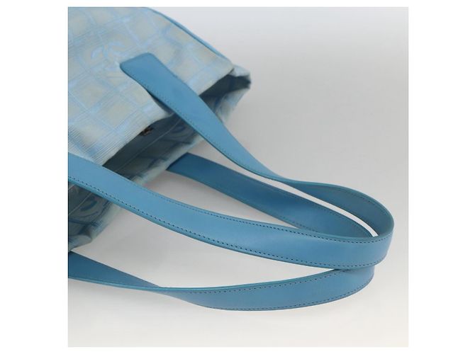 CHANEL Nuova Borsa da Viaggio in Nylon Azzurro Chiaro Argento CC Auth BSZ263 Blu chiaro - vista 7