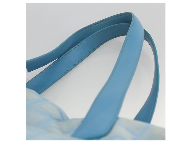 CHANEL Nuova Borsa da Viaggio in Nylon Azzurro Chiaro Argento CC Auth BSZ263 Blu chiaro - vista 8
