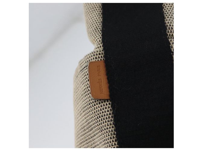 Hermès HERMES Sakso MM Handtasche aus Canvas Beige Silber Authentisch bs34048 - Ansicht 17