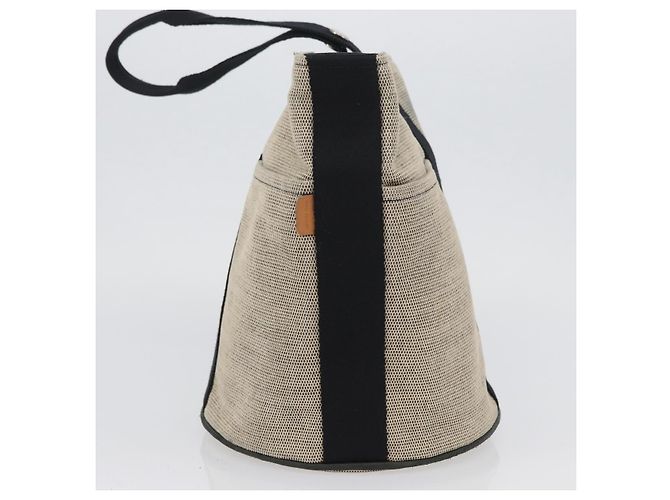 Hermès HERMES Sakso MM Handtasche aus Canvas Beige Silber Authentisch bs34048 - Ansicht 5