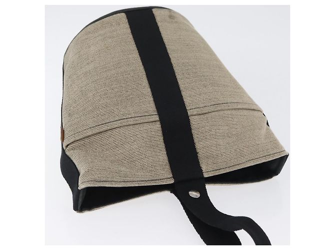 Hermès HERMES Sakso MM Handtasche aus Canvas Beige Silber Authentisch bs34048 - Ansicht 7