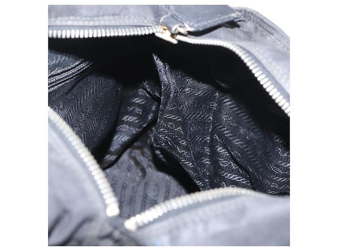 Bolso de Hombro con Cadena Prada de Nailon Negro y Oro Auth bs34051 Dorado - vista 19
