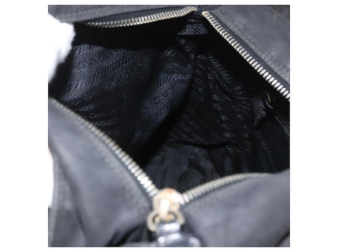 Bolso de Hombro con Cadena Prada de Nailon Negro y Oro Auth bs34051 Dorado - vista 20