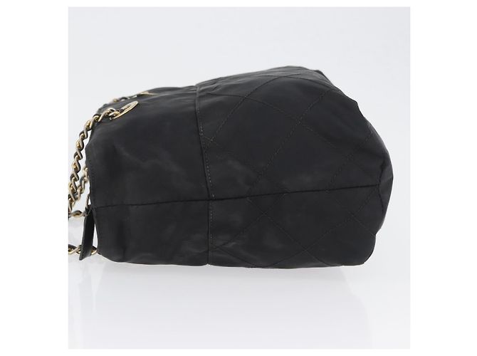 Bolso de Hombro con Cadena Prada de Nailon Negro y Oro Auth bs34051 Dorado - vista 4