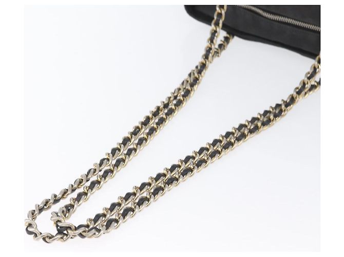 Bolso de Hombro con Cadena Prada de Nailon Negro y Oro Auth bs34051 Dorado - vista 7