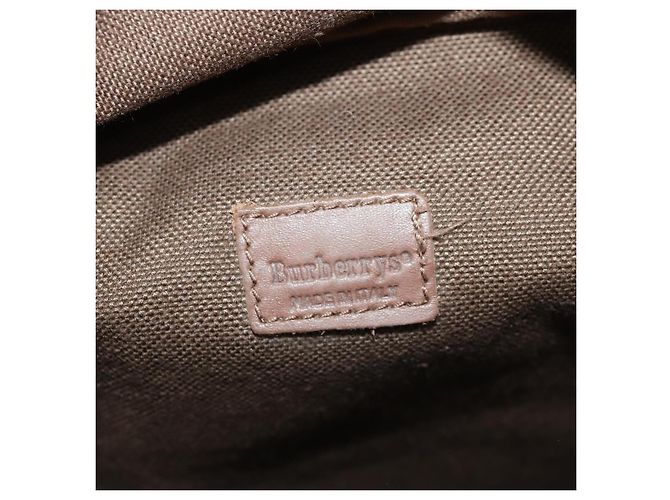 Borsa a Spalla Burberrys Nova Check in Pelle PVC Beige Oro Auth ep13571 D'oro - vista 21