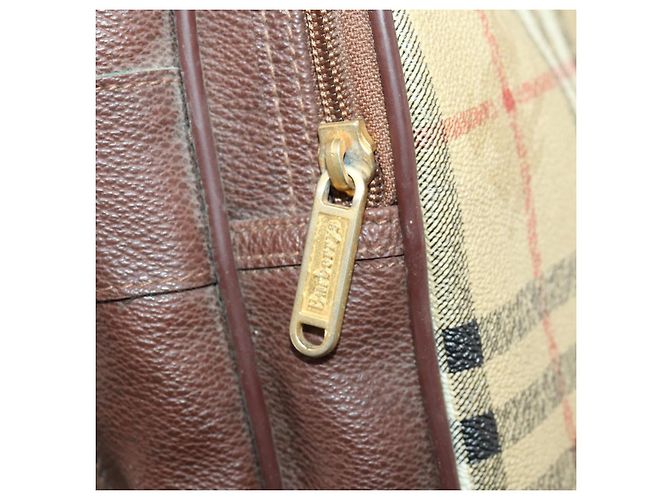 Borsa a Spalla Burberrys Nova Check in Pelle PVC Beige Oro Auth ep13571 D'oro - vista 22
