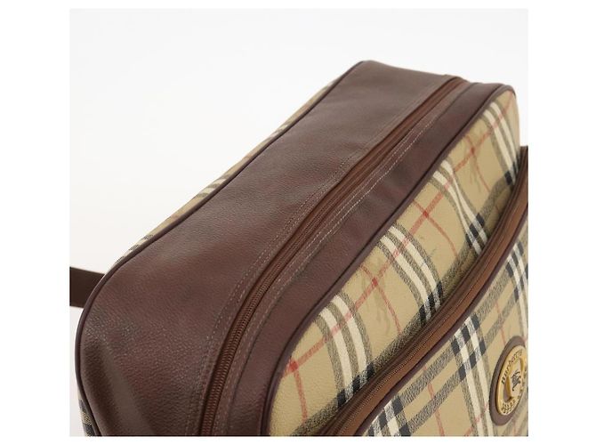Borsa a Spalla Burberrys Nova Check in Pelle PVC Beige Oro Auth ep13571 D'oro - vista 6