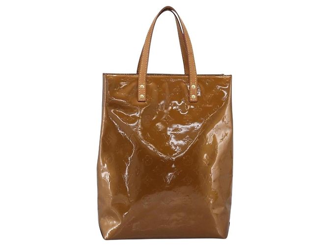 LOUIS VUITTON Monogram Vernis Reade MM Borsa a Mano Bronzo M91143 LV Auth 170090 - vista 13