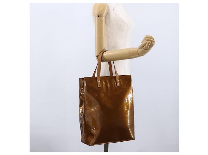 LOUIS VUITTON Monogram Vernis Reade MM Borsa a Mano Bronzo M91143 LV Auth 170090 - vista 21