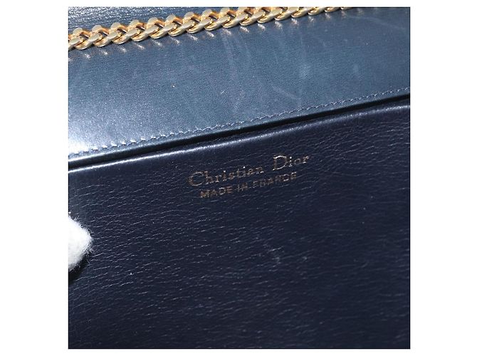 Borsa a Spalla con Catena Christian Dior in Pelle Nera e Oro Auth ka3196 Nero D'oro - vista 18
