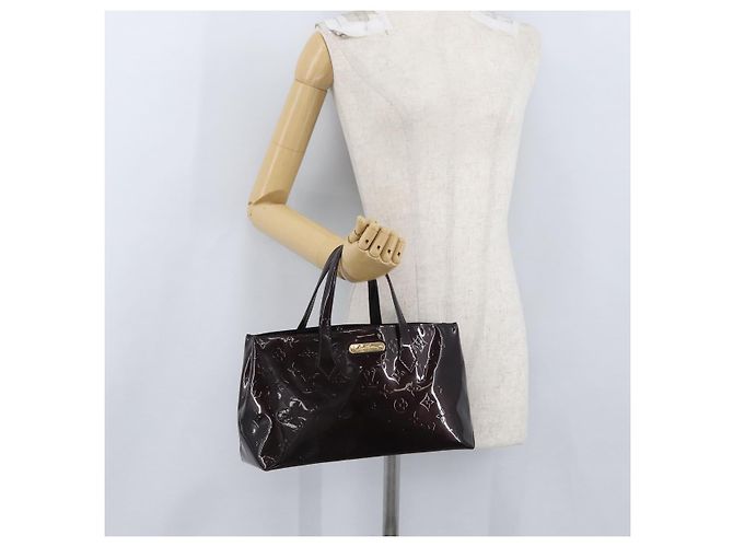LOUIS VUITTON Borsa Wilshire PM Monogram Vernis Amarante M93641 Auth LV ka3116 Bordò - vista 23