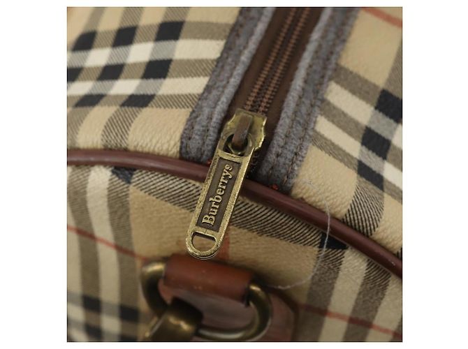 Borsa Boston Burberrys Nova Check PVC 2in1 Beige Oro Auth 170084 D'oro - vista 10