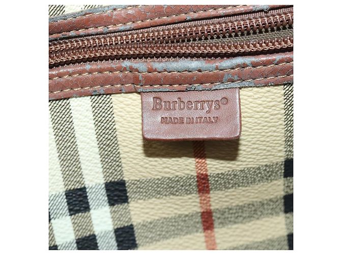 Borsa Boston Burberrys Nova Check PVC 2in1 Beige Oro Auth 170084 D'oro - vista 11
