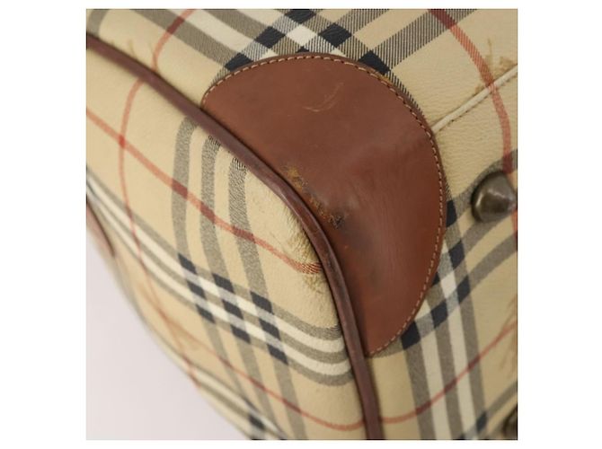 Borsa Boston Burberrys Nova Check PVC 2in1 Beige Oro Auth 170084 D'oro - vista 16