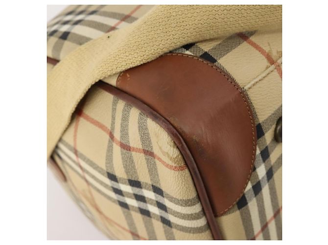 Borsa Boston Burberrys Nova Check PVC 2in1 Beige Oro Auth 170084 D'oro - vista 18