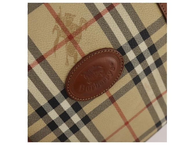 Borsa Boston Burberrys Nova Check PVC 2in1 Beige Oro Auth 170084 D'oro - vista 19
