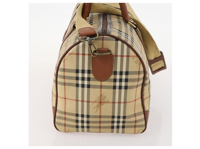 Borsa Boston Burberrys Nova Check PVC 2in1 Beige Oro Auth 170084 D'oro - vista 3