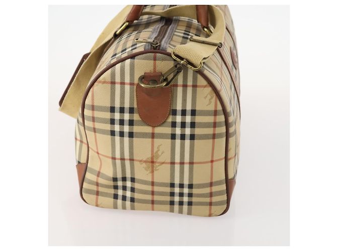 Borsa Boston Burberrys Nova Check PVC 2in1 Beige Oro Auth 170084 D'oro - vista 4
