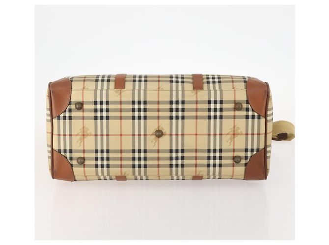 Borsa Boston Burberrys Nova Check PVC 2in1 Beige Oro Auth 170084 D'oro - vista 5