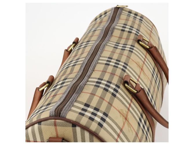 Borsa Boston Burberrys Nova Check PVC 2in1 Beige Oro Auth 170084 D'oro - vista 6