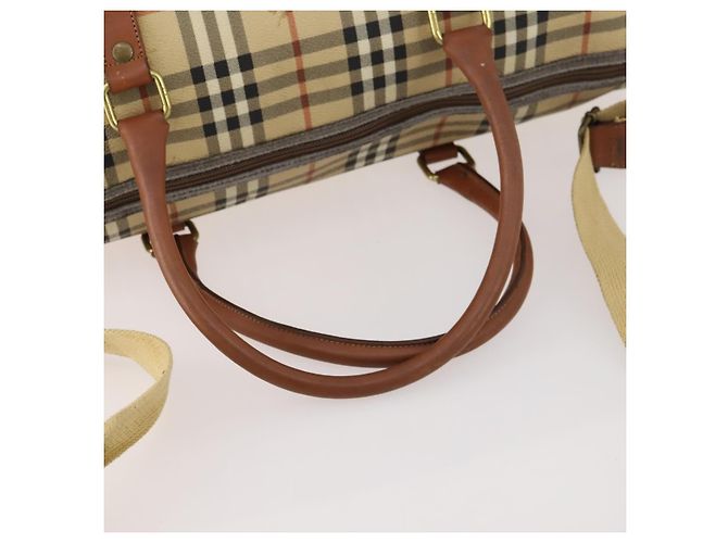 Borsa Boston Burberrys Nova Check PVC 2in1 Beige Oro Auth 170084 D'oro - vista 8