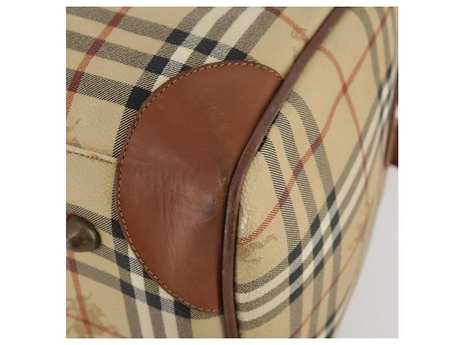 Borsa Boston Burberrys Nova Check PVC 2in1 Beige Oro Auth 170084 D'oro - vista 9