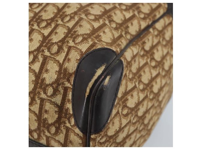 Borsa Boston in tela Trotter Christian Dior Beige Oro Auth ep13683 - vista 14