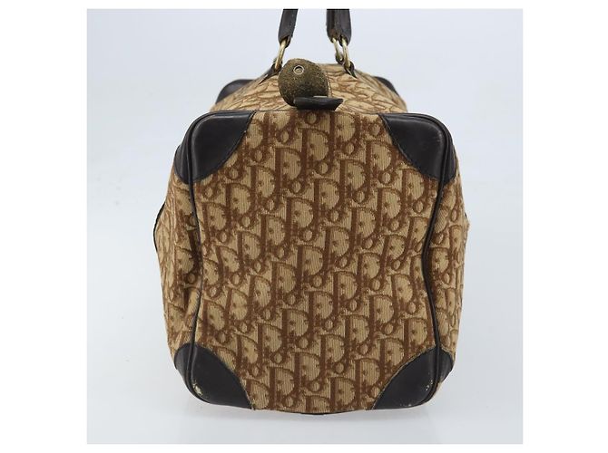 Borsa Boston in tela Trotter Christian Dior Beige Oro Auth ep13683 - vista 3