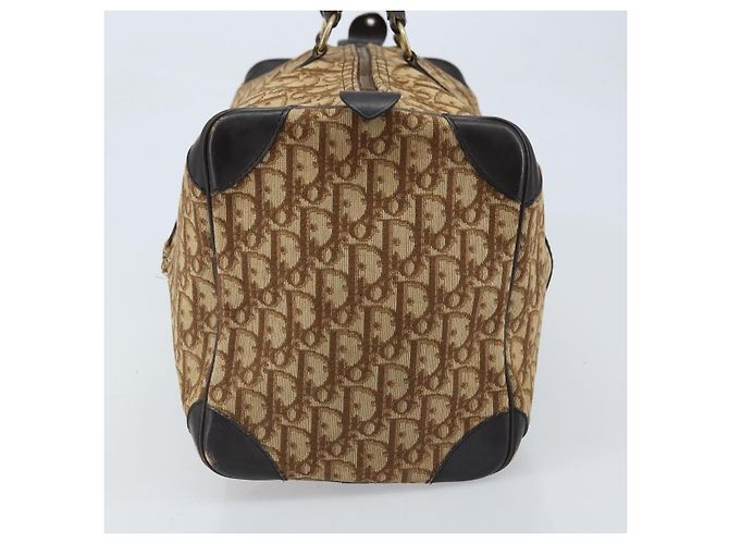 Borsa Boston in tela Trotter Christian Dior Beige Oro Auth ep13683 - vista 4
