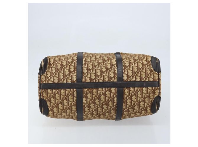 Borsa Boston in tela Trotter Christian Dior Beige Oro Auth ep13683 - vista 5