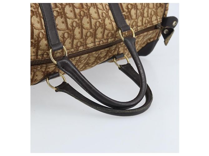 Borsa Boston in tela Trotter Christian Dior Beige Oro Auth ep13683 - vista 7