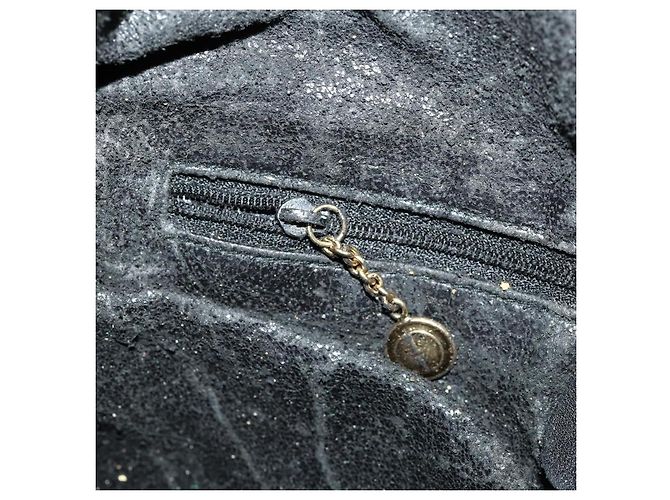 Borsa a mano in pelle GUCCI Bamboo 2way Nero Oro 001 1998 1577 Auth 173531 D'oro - vista 22