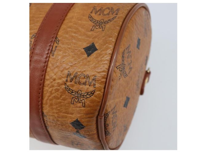 MCM Vicetos Logogram Borsa a Mano in Pelle PVC Marrone Oro Auth bs33975 D'oro - vista 15