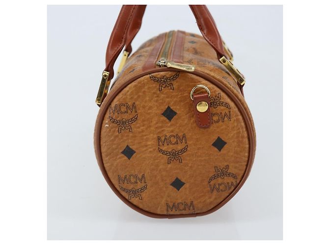 MCM Vicetos Logogram Borsa a Mano in Pelle PVC Marrone Oro Auth bs33975 D'oro - vista 4