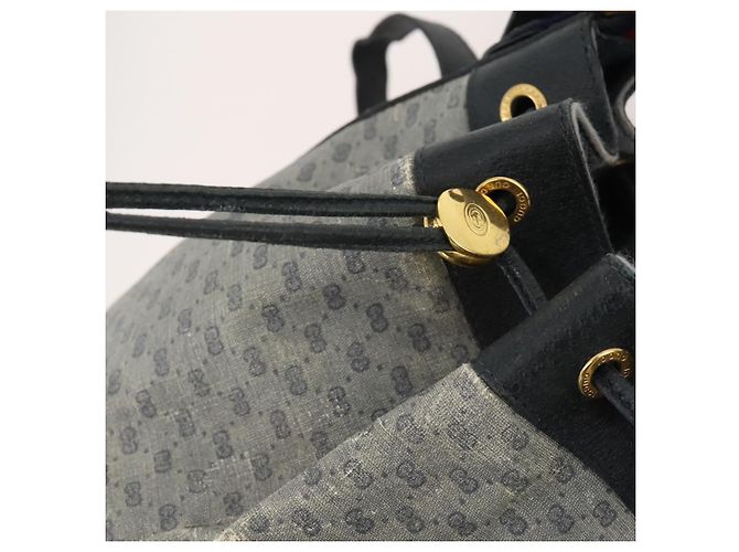 GUCCI Micro GG Supreme Sherry Line Tasche aus PVC Navy Gold 164 02 034 Auth th6606 Golden Marineblau - Ansicht 10