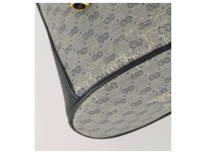 GUCCI Micro GG Supreme Sherry Line Tasche aus PVC Navy Gold 164 02 034 Auth th6606 Golden Marineblau - Ansicht 14