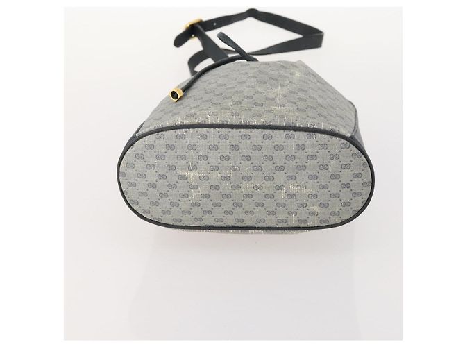 GUCCI Micro GG Supreme Sherry Line Tasche aus PVC Navy Gold 164 02 034 Auth th6606 Golden Marineblau - Ansicht 5