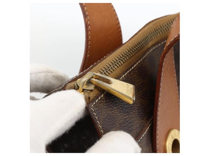 Céline Borsa tote in tela Macadam CELINE in pelle PVC marrone oro Auth ka3045 D'oro - vista 10