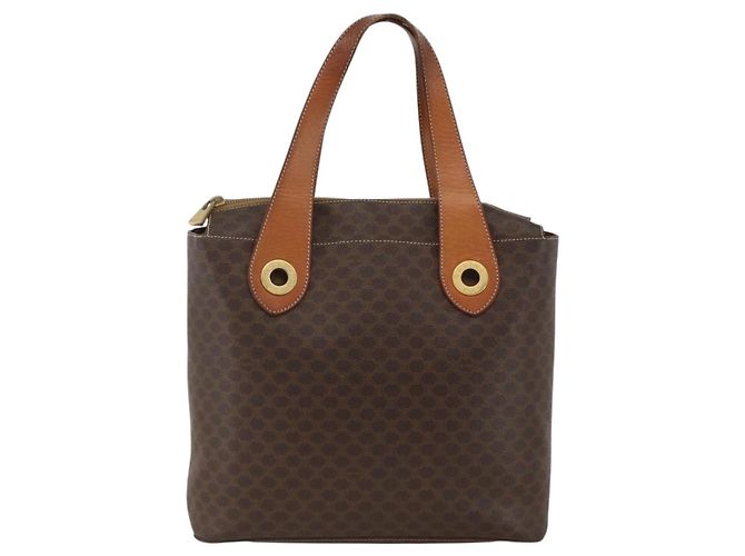 Céline Borsa tote in tela Macadam CELINE in pelle PVC marrone oro Auth ka3045 D'oro - vista 13
