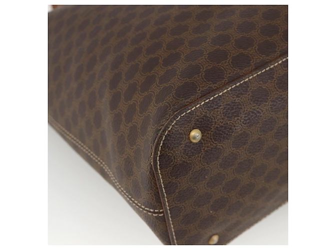 Céline Borsa tote in tela Macadam CELINE in pelle PVC marrone oro Auth ka3045 D'oro - vista 14