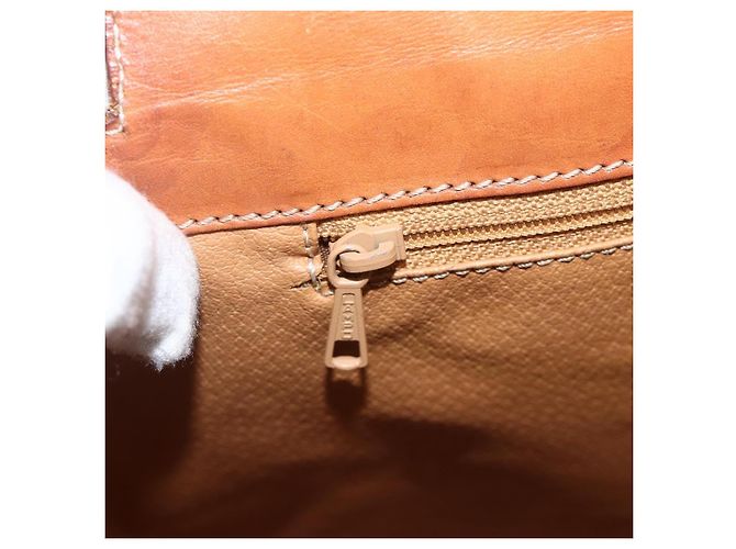 Céline Borsa tote in tela Macadam CELINE in pelle PVC marrone oro Auth ka3045 D'oro - vista 20