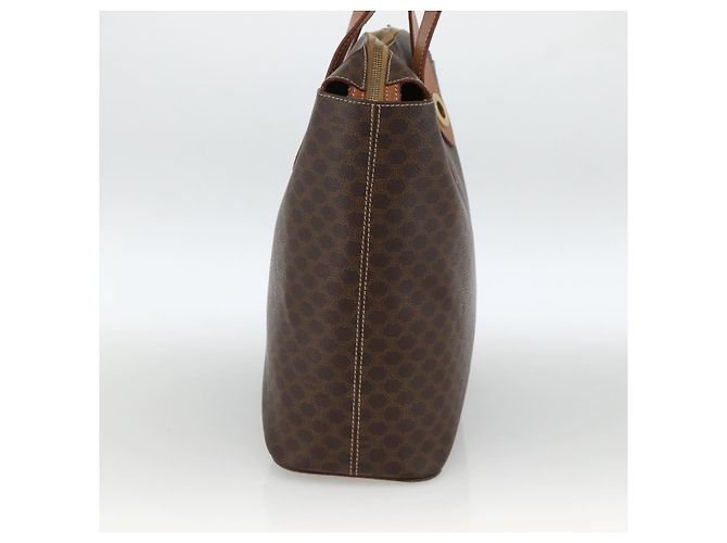 Céline Borsa tote in tela Macadam CELINE in pelle PVC marrone oro Auth ka3045 D'oro - vista 4