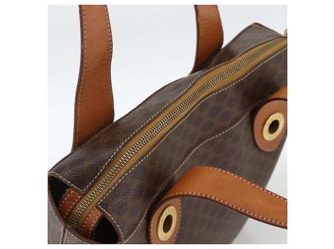 Céline Borsa tote in tela Macadam CELINE in pelle PVC marrone oro Auth ka3045 D'oro - vista 6