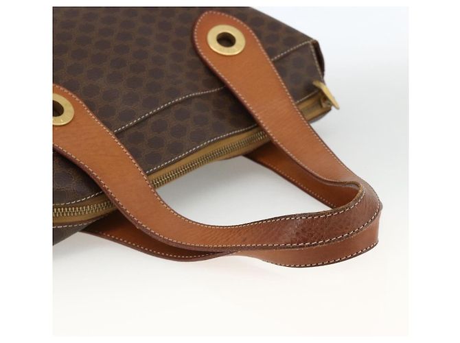 Céline Borsa tote in tela Macadam CELINE in pelle PVC marrone oro Auth ka3045 D'oro - vista 7