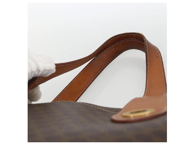Céline Borsa tote in tela Macadam CELINE in pelle PVC marrone oro Auth ka3045 D'oro - vista 8