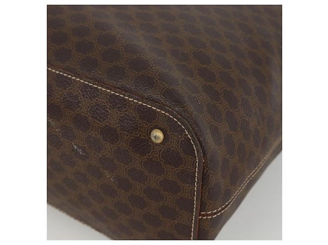 Céline Borsa tote in tela Macadam CELINE in pelle PVC marrone oro Auth ka3045 D'oro - vista 9