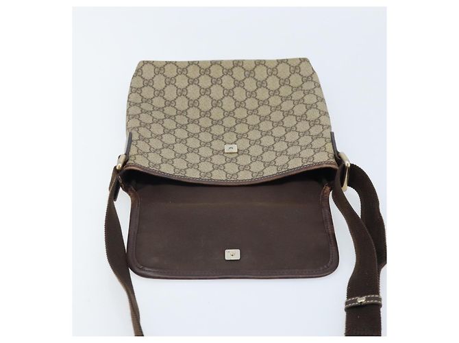 Gucci Borsa a Spalla GG Supreme PVC Oro Beige 223666 Auth ka3073A D'oro - vista 10